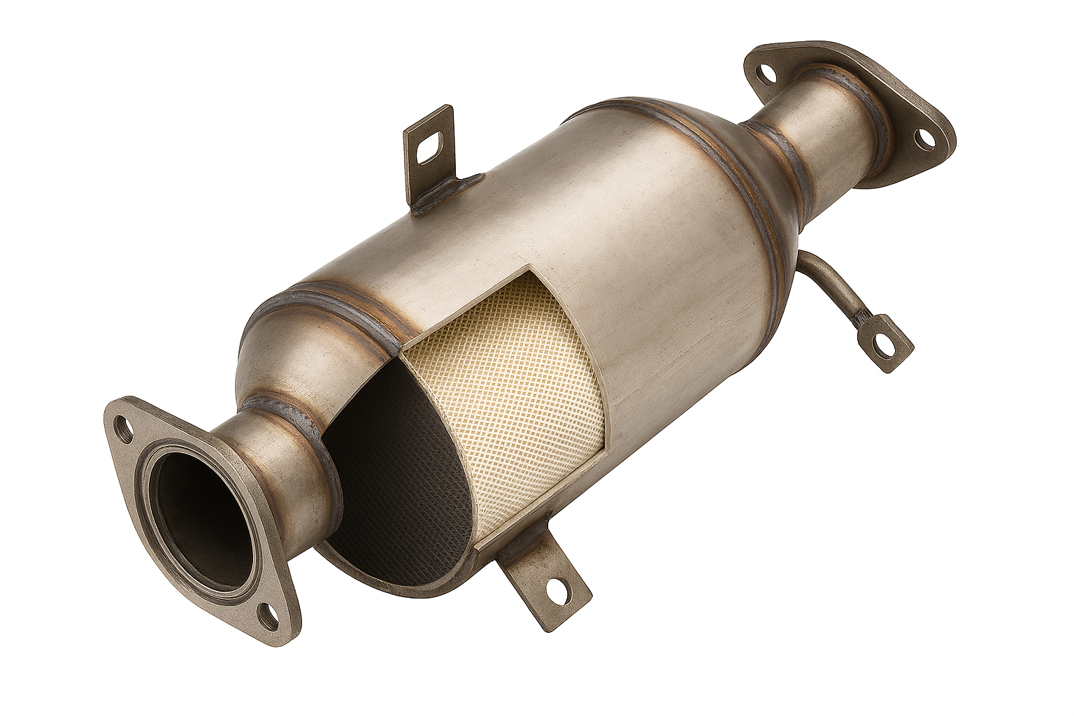 DPF cutout image showing the contents of the filter